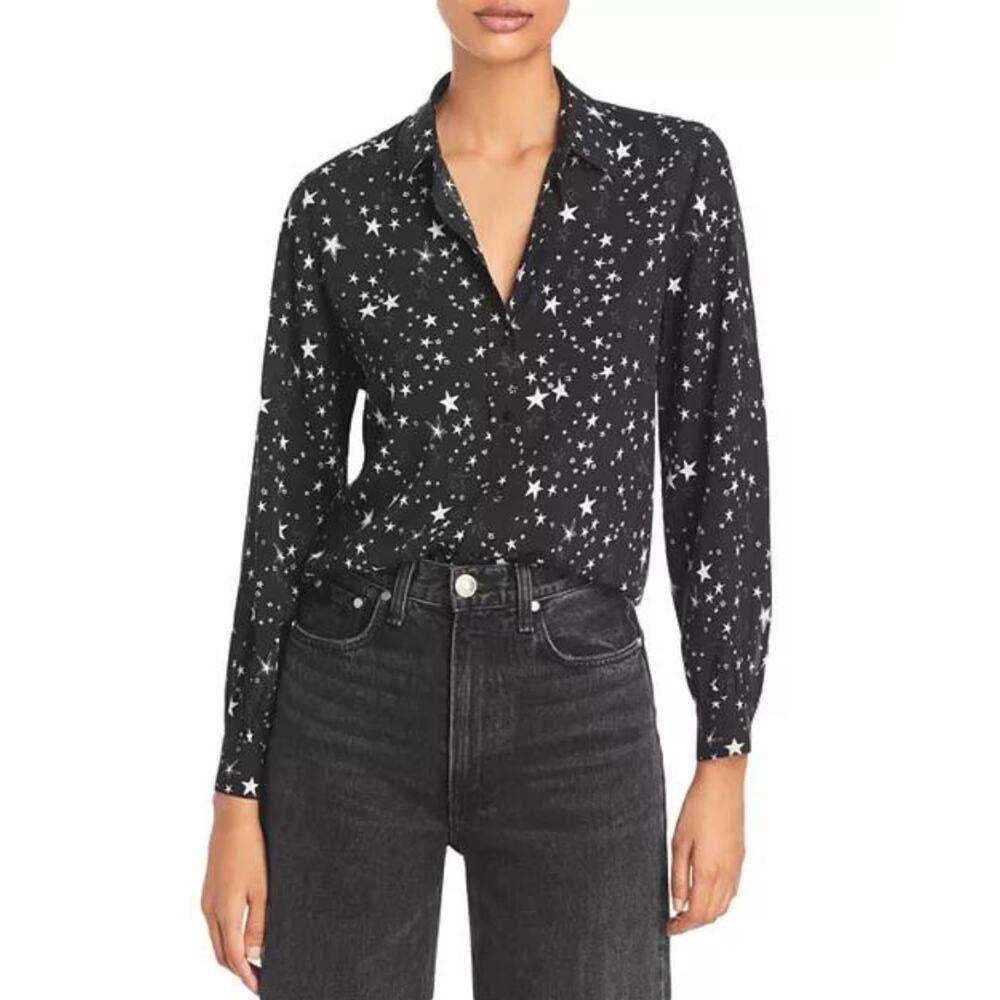 Rails Noemi Black Galaxy Print Button Down Shirt … - image 1